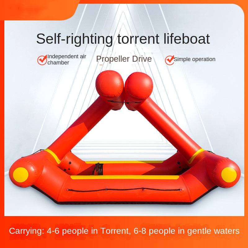 Water Rescue Triangle Inflatable Self-Righting Torrent Lifeboat Emergency Rescue Life Raft