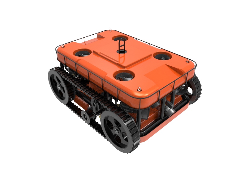 Widershine crawler-type chassis cleaning robot with a depth of 100 meters and eight thrusters