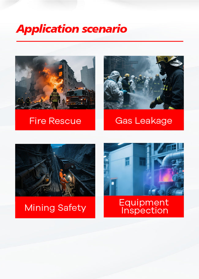 Widershine Firefighter Camera with Gas Leak Detection and Wind Speed Monitoring for Firefighting and Rescue Operations in Hazardous Areas