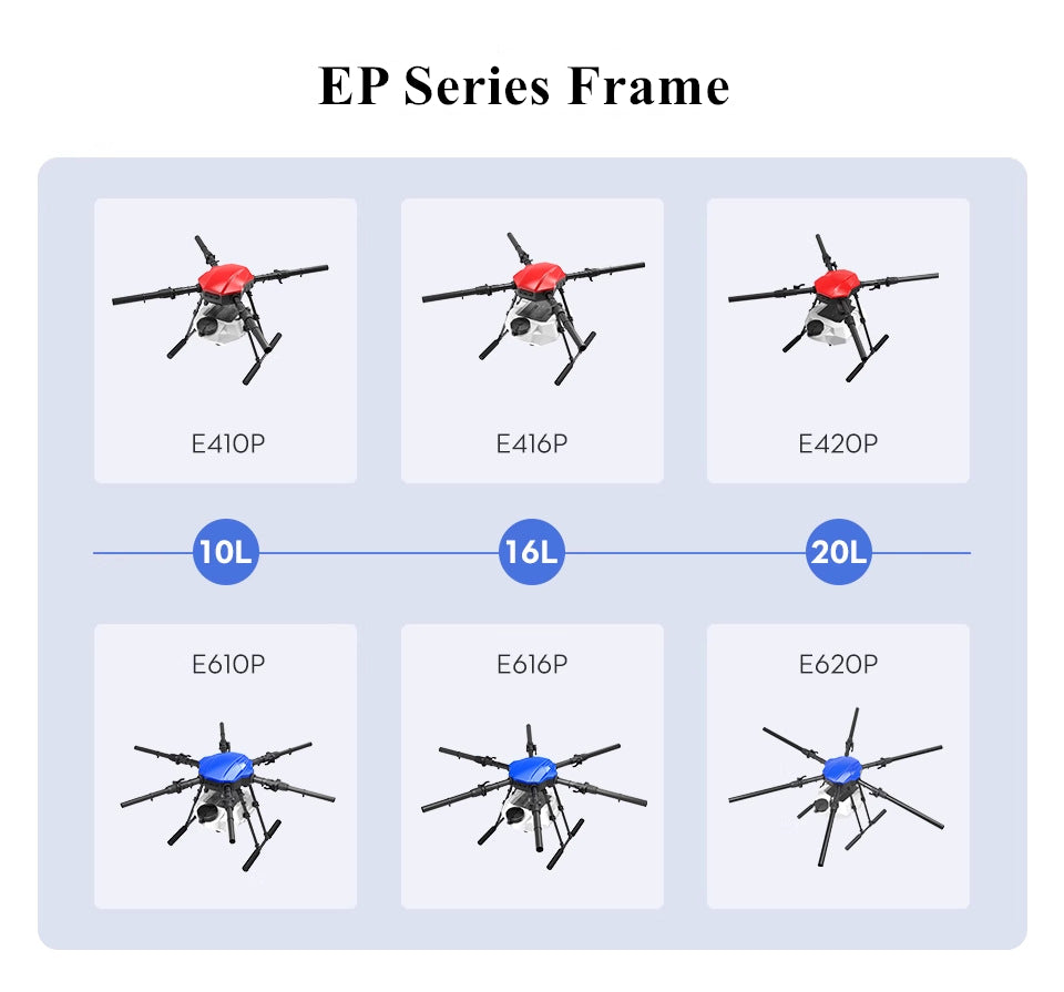 E610P Agricultural Hexacopter Free Farming Equipment UAV Sprayer 10L Agriculture Drone Frame