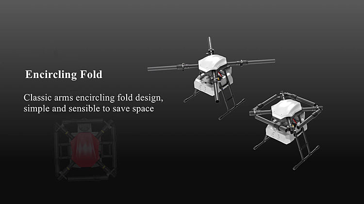 4-Axis 22L Carbon Fiber Frame Agricultural Spraying Drone Waterproof Flying UAV Crop Sprayer